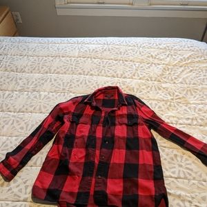 Madewell Red black plaid flannel sz small